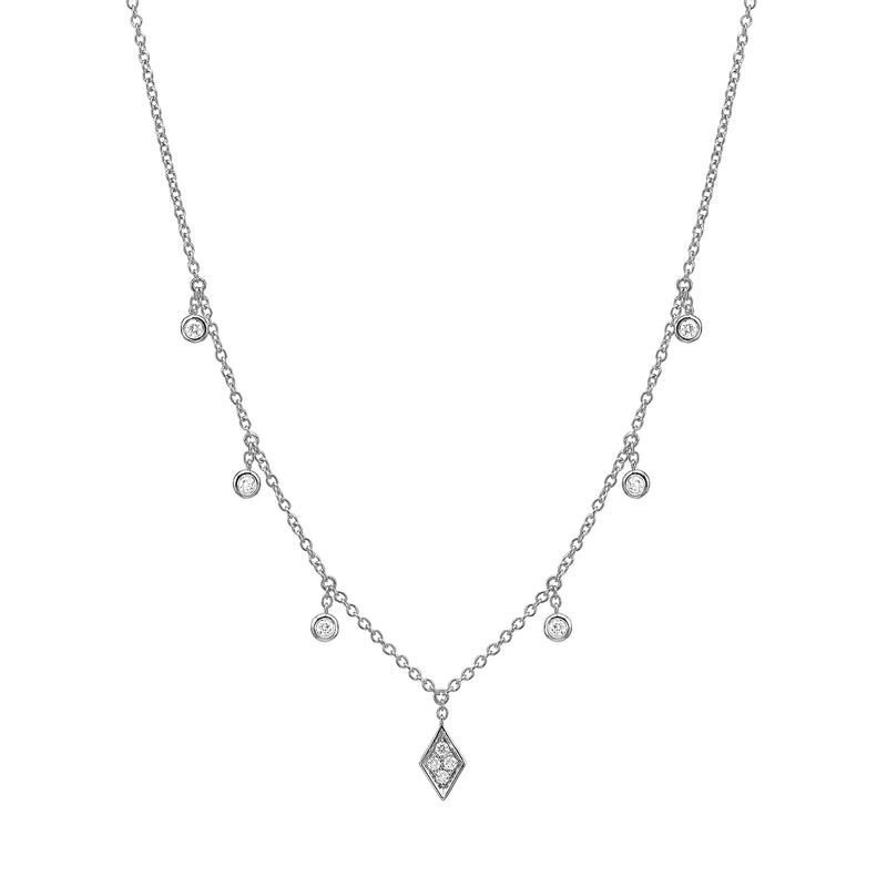 Dangling Diamond Necklace with Marquise-Shaped Drop