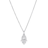 Diamond Hamsa Necklace 18K white gold