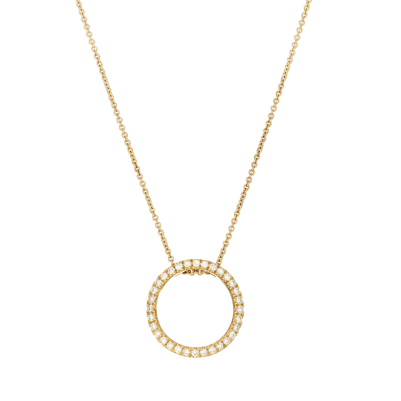 Diamond circle necklace 18k yellow