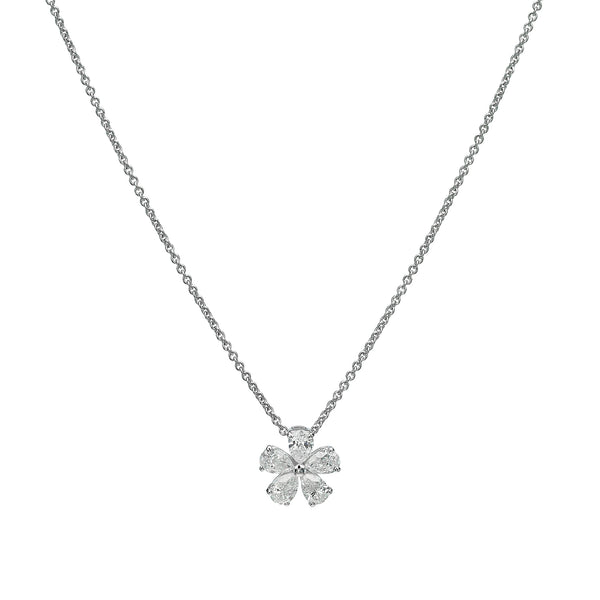 Mini Diamond Flower Necklace white gold