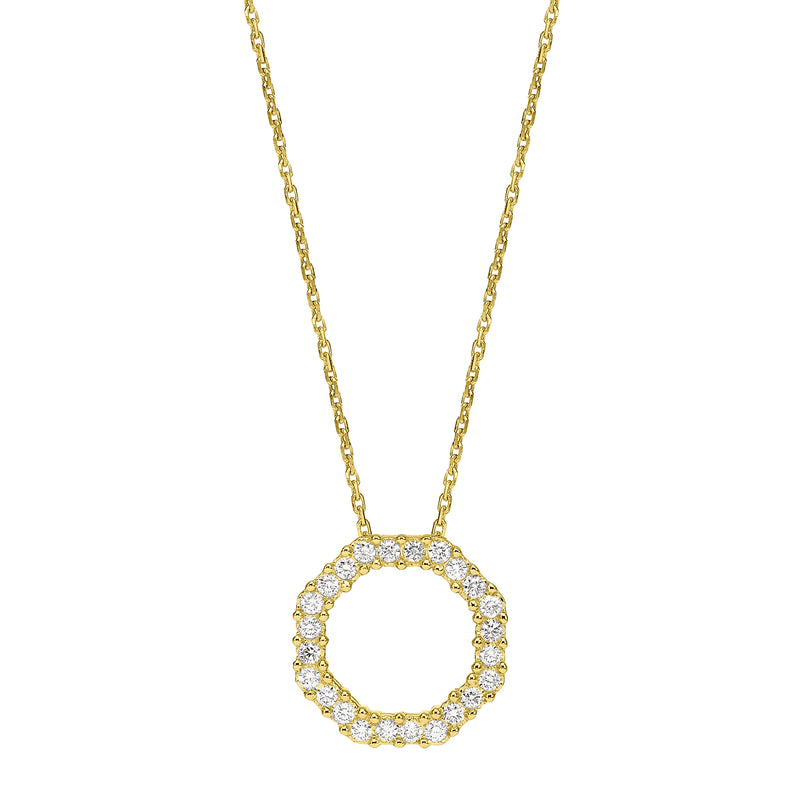 Diamond octagon pendant necklace