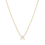 4 Stones Diamond Clover Necklace 18K yellow gold