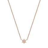 Mini Diamond Star Of David Necklace 18K rose Gold
