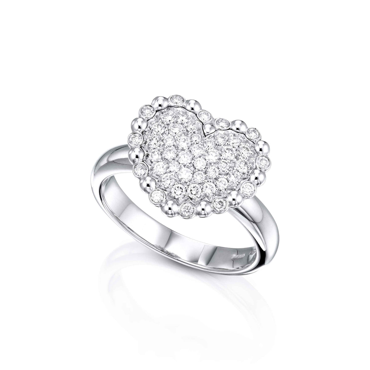 Pavé Diamond Heart Ring
