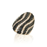 Black and White Diamonds Zebra Ring