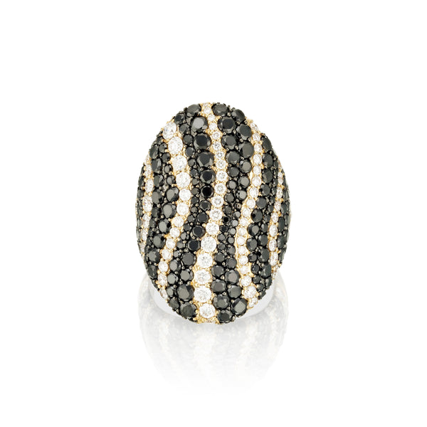 Black and White Diamonds Zebra Ring
