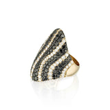 Black and White Diamonds Zebra Ring