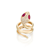Snake Ring with rubies sideview