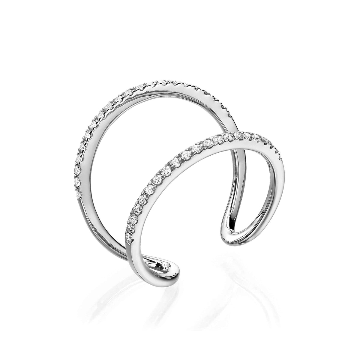 Open Double Band Diamond Ring