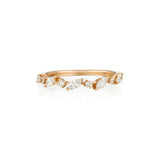 Marquise Diamond Band Ring rose gold front view