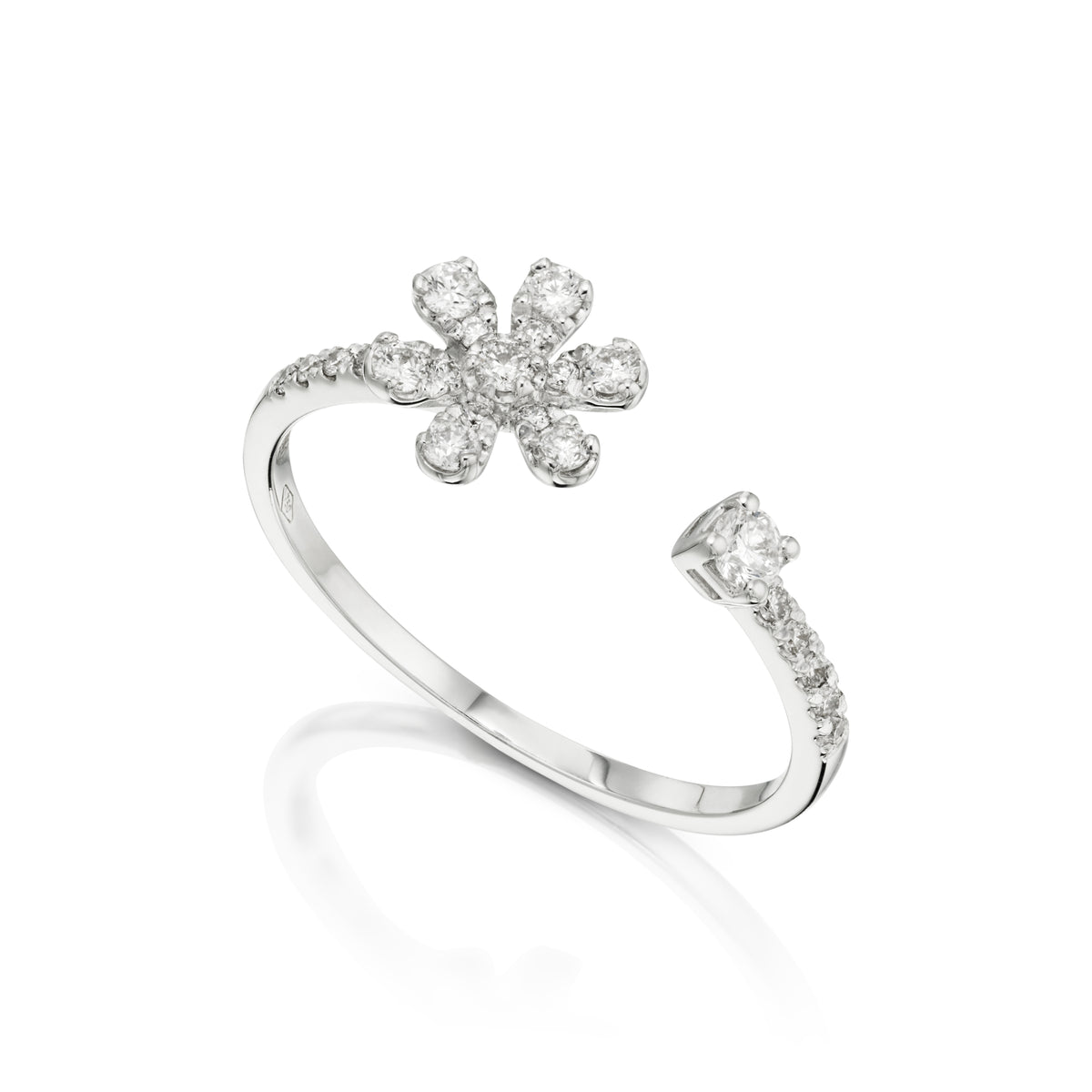 Open Flower Diamond Ring