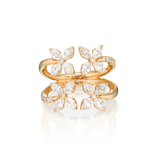 Marquise Diamond Flower Ring