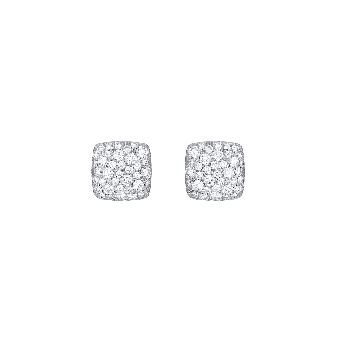 Packshot - Diamond Pave Cushions Earrings white gold 18K