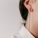 Life style - Drilleb brown diamond long earrings in 18k RG 
