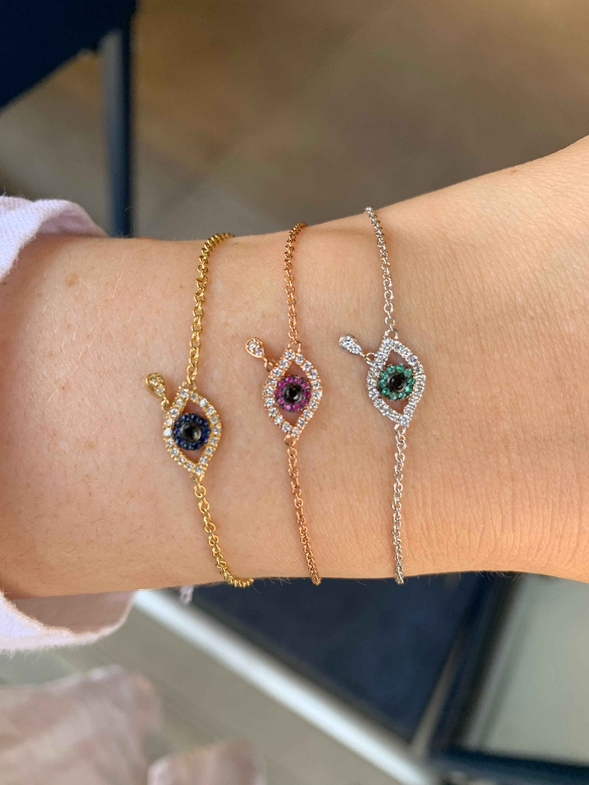 Evil Eye Diamond Drop Bracelet
