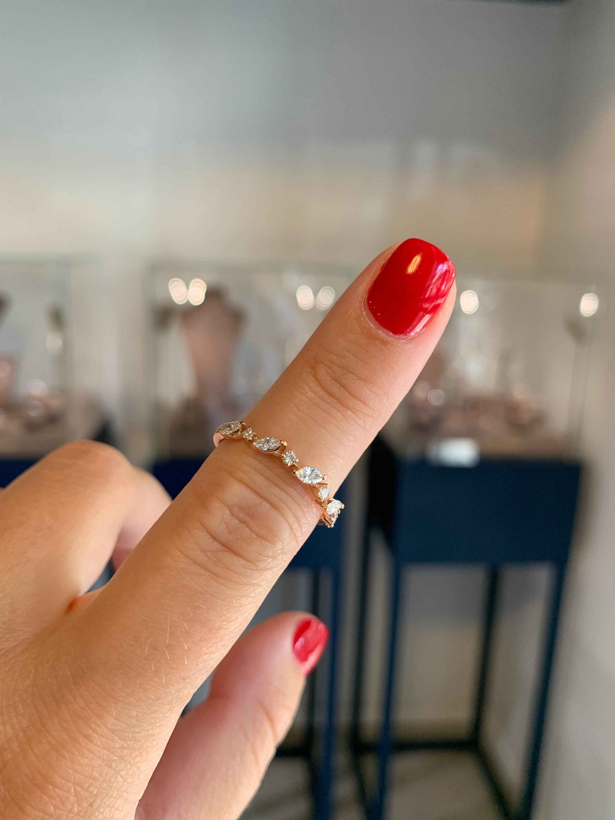 Marquise Diamond Band Ring