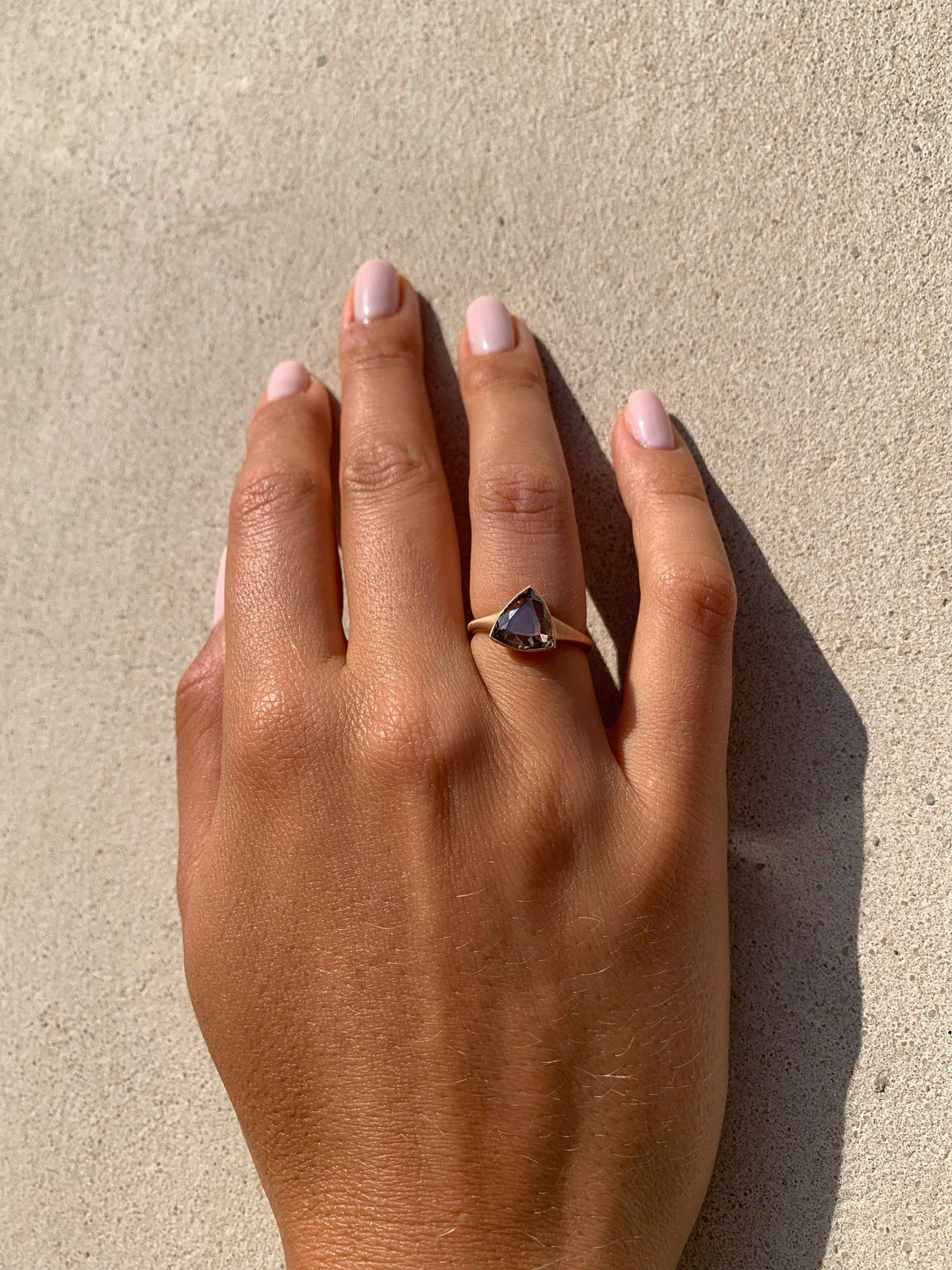 Brown Triangle Fancy Ring