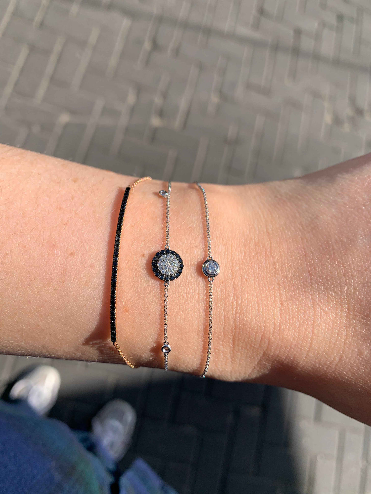 Black and Gold Diamond Sun Bracelet