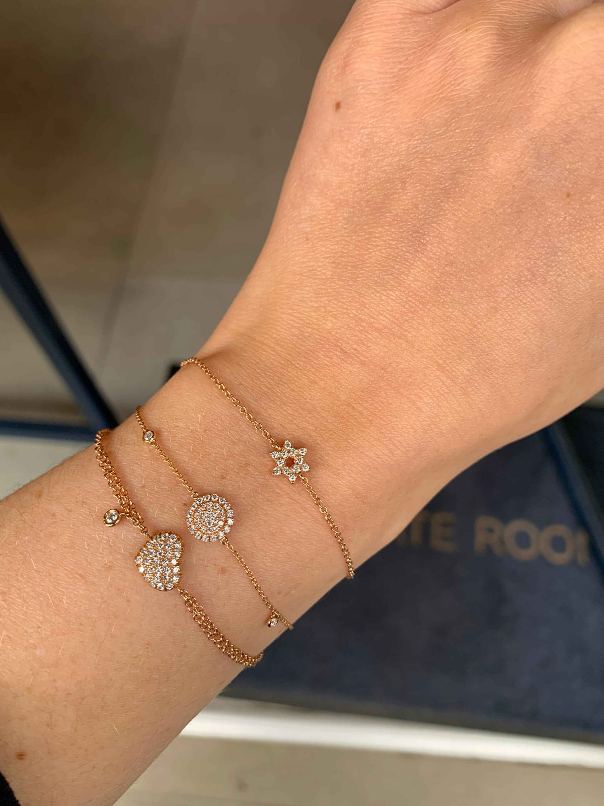 Fine Diamond Pave Heart Bracelet