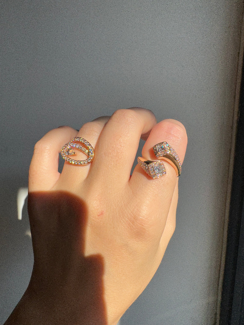 Pear Diamond Spiral Ring