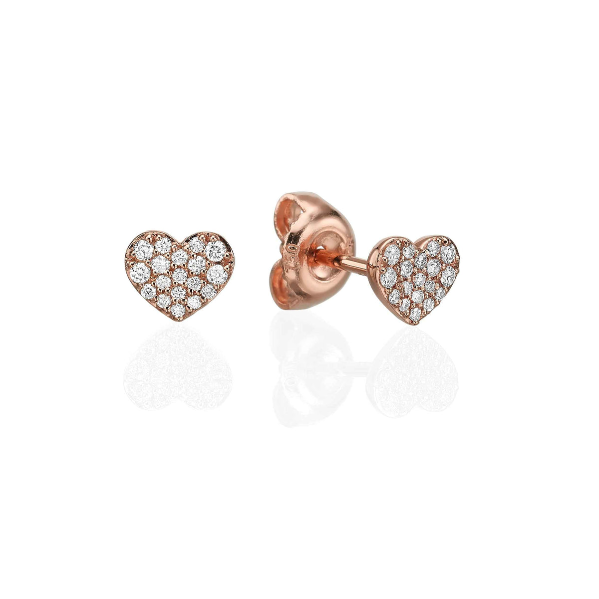 Pavé Heart Stud Earrings