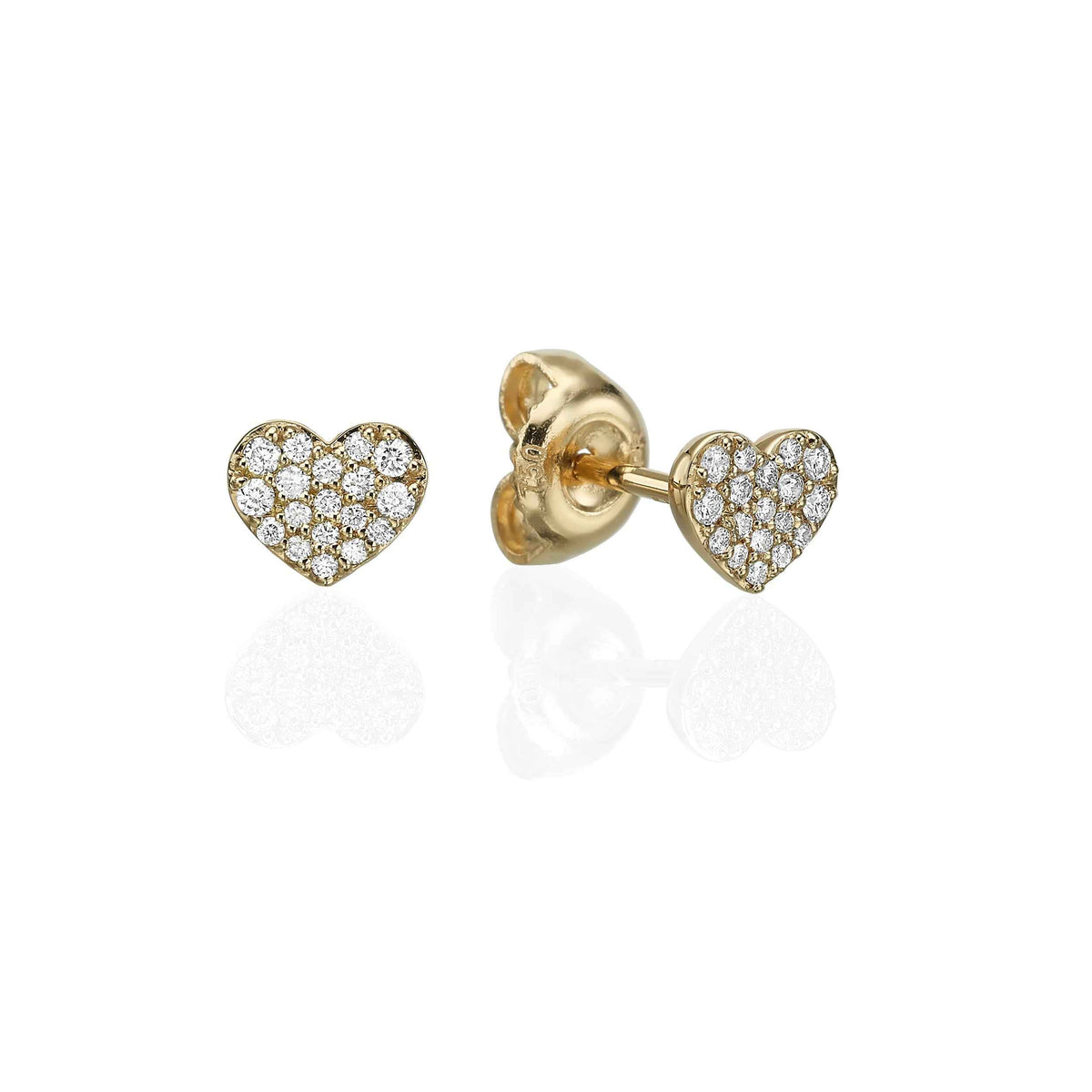 Pavé Heart Stud Earrings