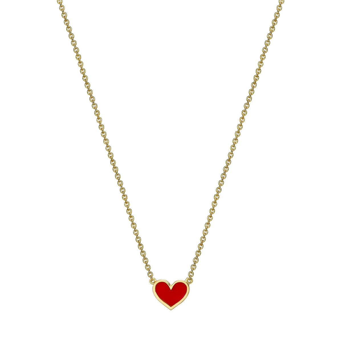 Enamel heart neckalce