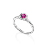 Ruby Halo Ring With Diamonds
