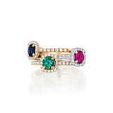 Ruby Halo Ring With Diamonds stacking