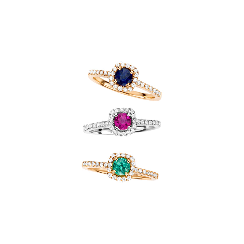 Gemstones Halo rings