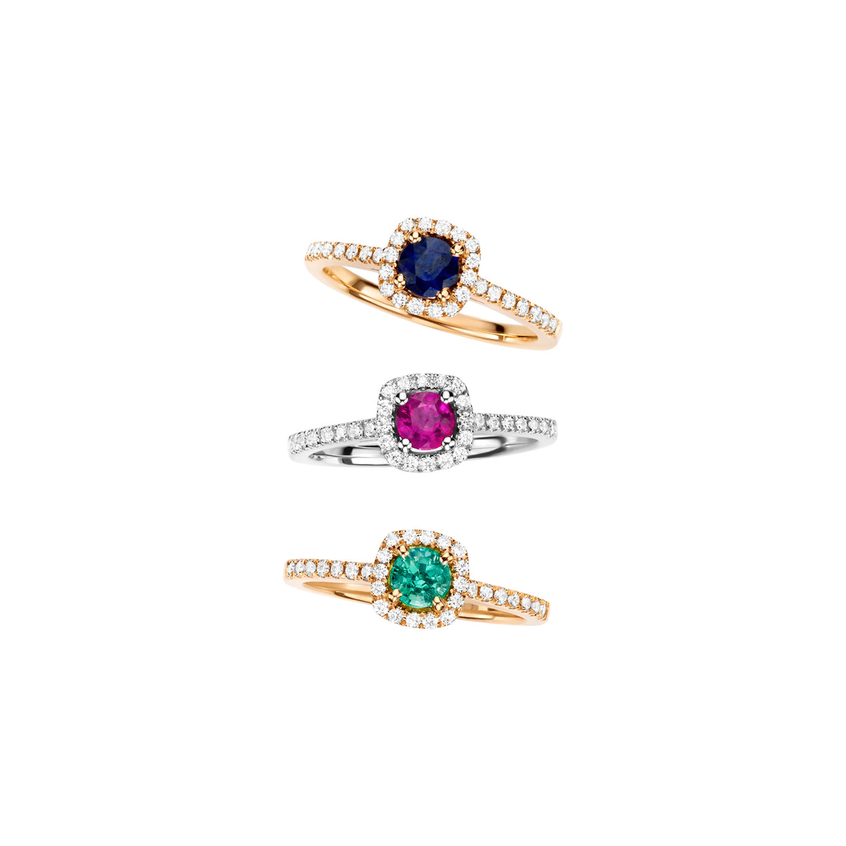 Emerald Halo Ring layout