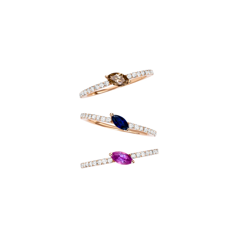 Marquise gems And Diamond gold Rings