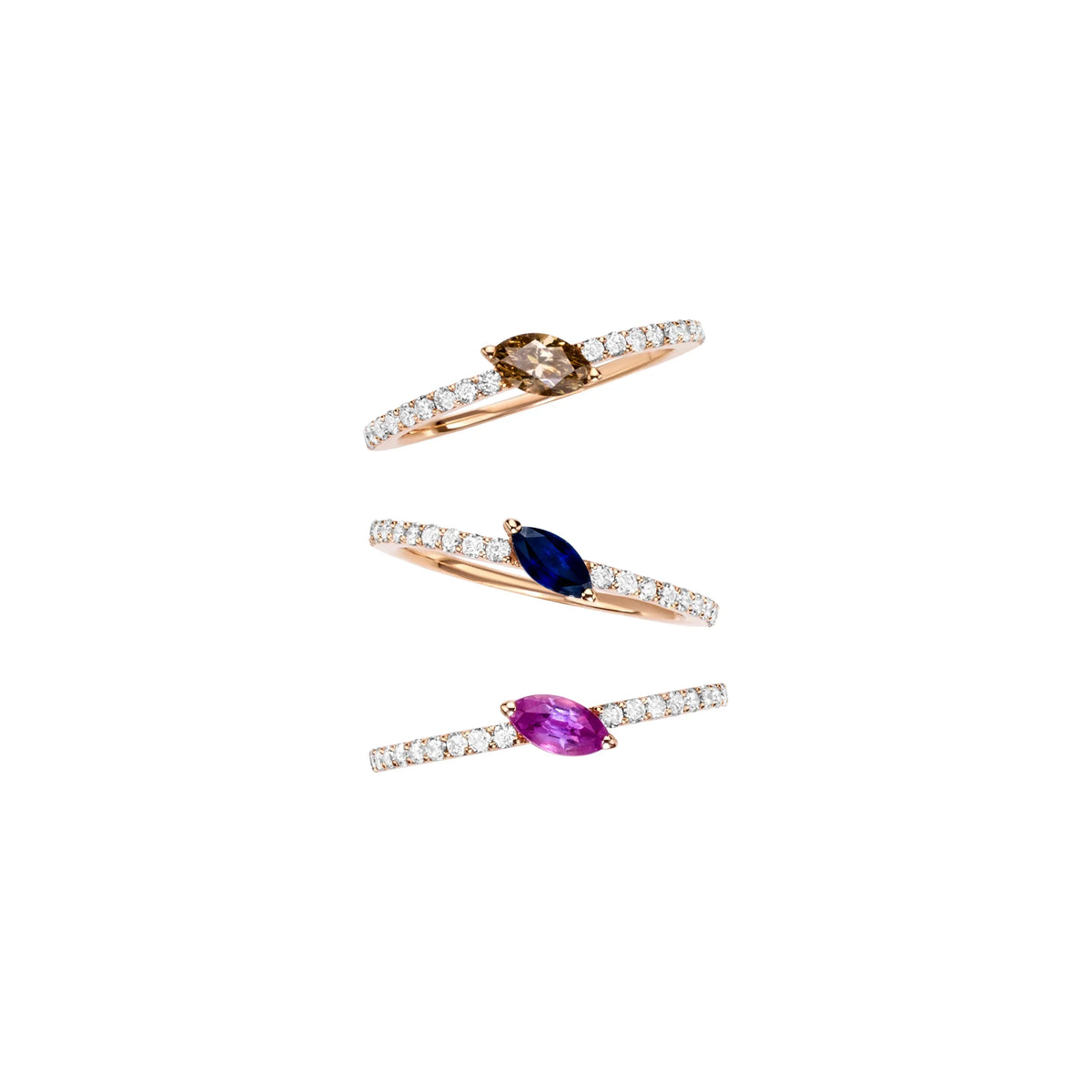 Brown Marquise Diamond Eternity Ring rose gold