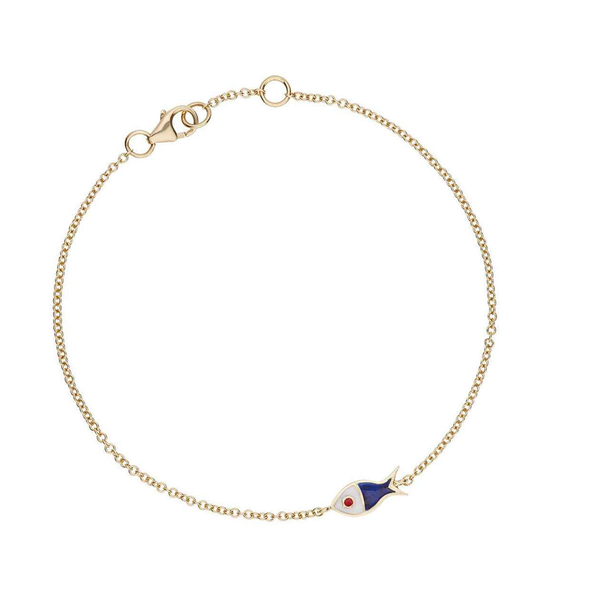 Enamel Tricolor Lucky Fish  18K Gold Fine Jewelry