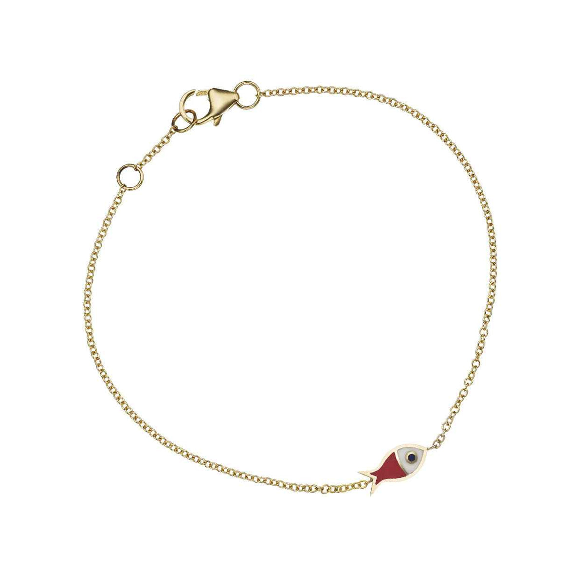 Enamel Tricolor Lucky Fish 18K Gold Fine Jewelry