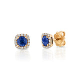 Packshot - Blue Sapphire Diamond Stud Earrings 18K gold