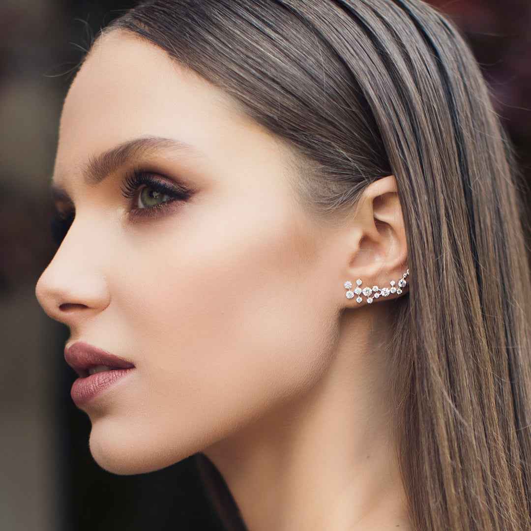 Diamond Spider Web Earrings