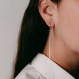 Long Diamond bar Earrings