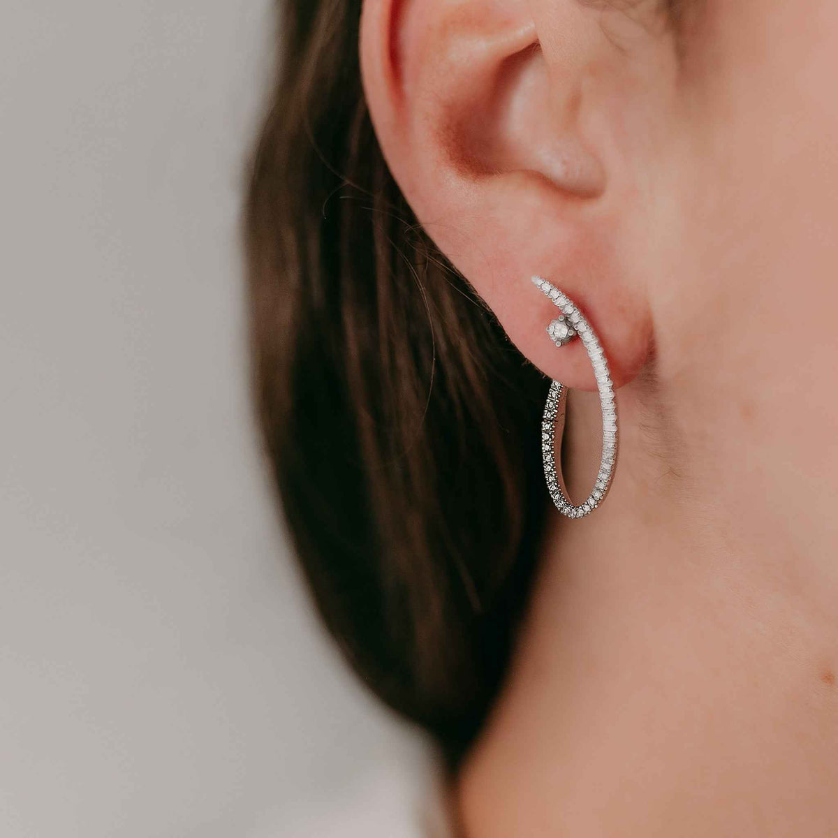 Twisted Oval Hoop Earrings
