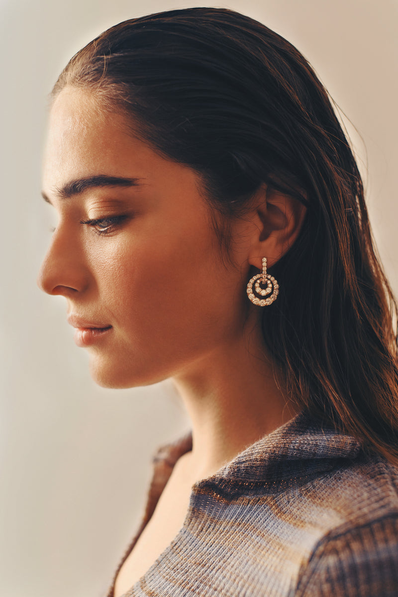 Double Diamond spiral Earrings